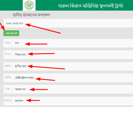 ছাদিছ জামাতের রেজাল্ট